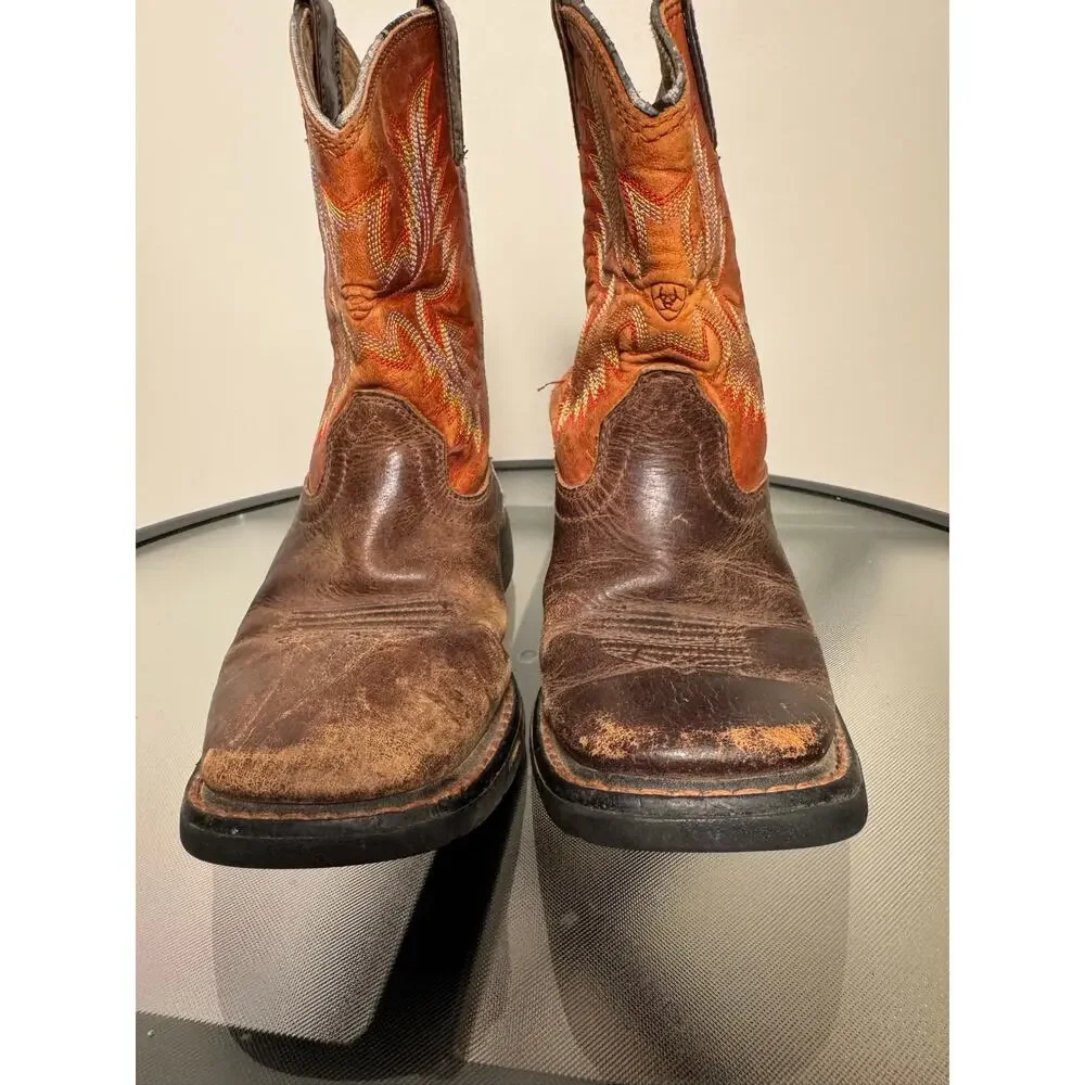 Kids 2 Ariat Fatbaby Style Leather Cowboy/Cowgirl Boots